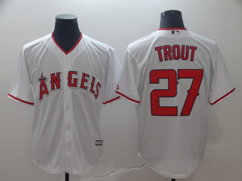 Men Los Angeles Angels #27 Trout White MLB Jerseys->los angeles angels->MLB Jersey